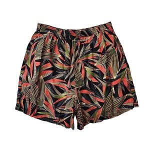 Vintage 80's Christina Tropical Palm Shorts w/Pockets &‎ Elastic Waistband